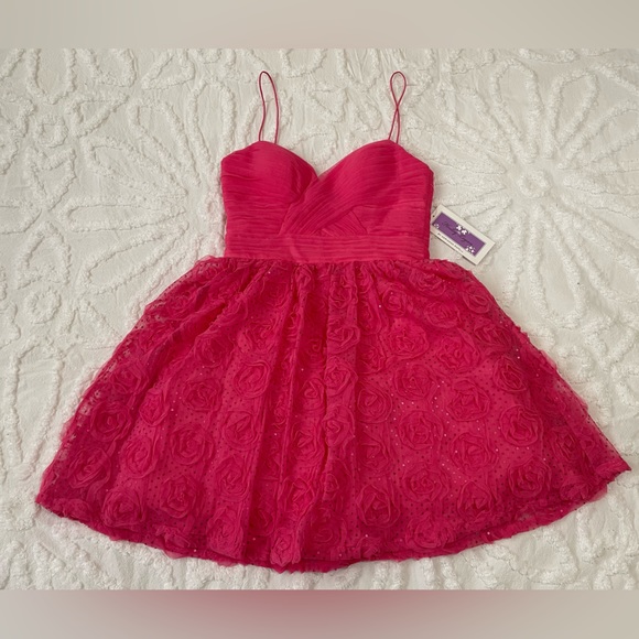 NWT Sparkly Pink Semi-Formal Dress - Picture 3 of 10
